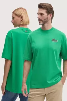 Хлопковая футболка Lacoste, зеленый