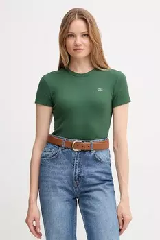 Хлопковая футболка Lacoste, зеленый