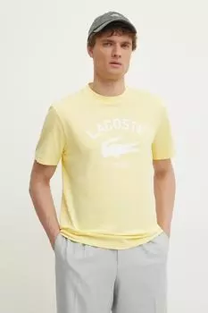 Хлопковая футболка Lacoste, желтый