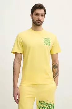 Хлопковая футболка Lacoste, желтый