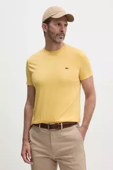Хлопковая футболка Lacoste, желтый