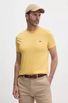 Хлопковая футболка Lacoste, желтый
