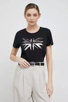 Хлопковая футболка Lali Pepe Jeans, черный