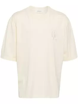 Хлопковая футболка Laneus с вышитым логотипом Palm, бежевый
