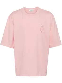 Хлопковая футболка Laneus с вышитым логотипом Palm, розовый