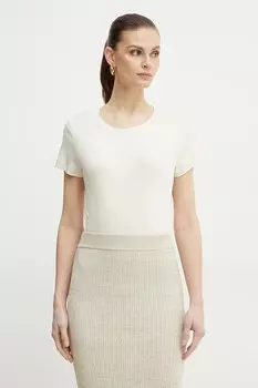 Хлопковая футболка LANGUE Marella, бежевый