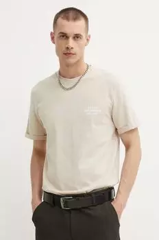 Хлопковая футболка Les Deux, бежевый