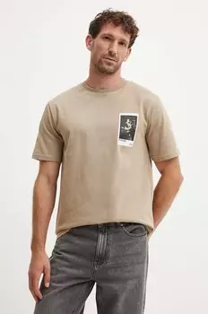 Хлопковая футболка Les Deux, бежевый