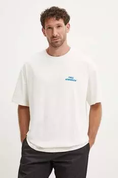 Хлопковая футболка Les Deux, бежевый