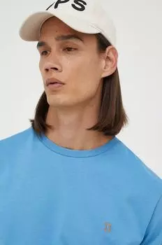 Хлопковая футболка Les Deux, синий