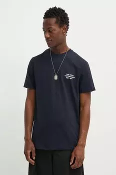 Хлопковая футболка Les Deux, темно-синий