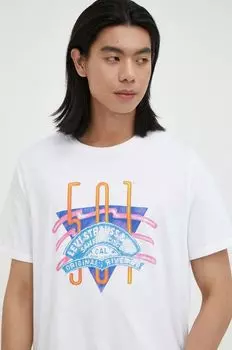 Хлопковая футболка Levi's, белый