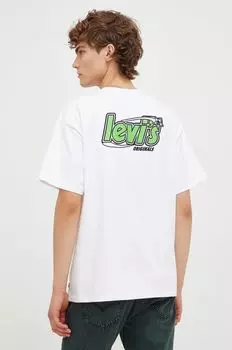 Хлопковая футболка Levi's, белый