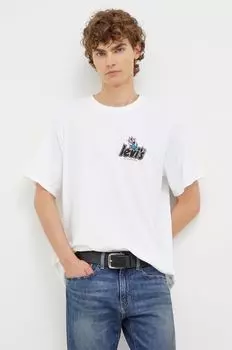 Хлопковая футболка Levi's, белый