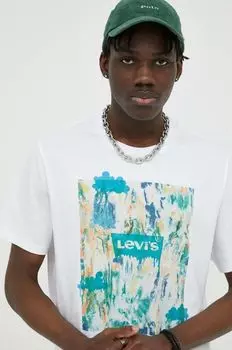 Хлопковая футболка Levi's, белый