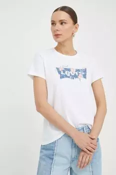 Хлопковая футболка Levi's, белый