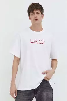 Хлопковая футболка Levi's, белый