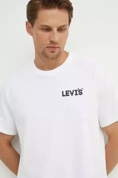 Хлопковая футболка Levi's, белый