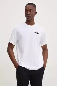 Хлопковая футболка Levi's, белый