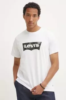 Хлопковая футболка Levi's, белый