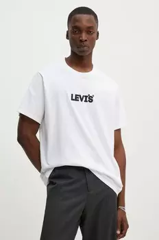 Хлопковая футболка Levi's, белый
