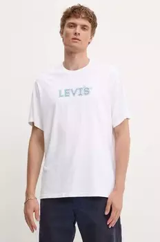 Хлопковая футболка Levi's, белый