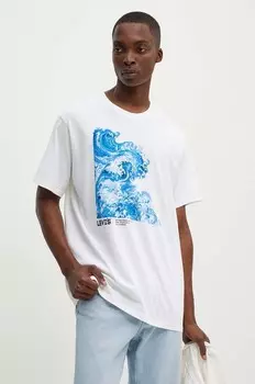 Хлопковая футболка Levi's, белый