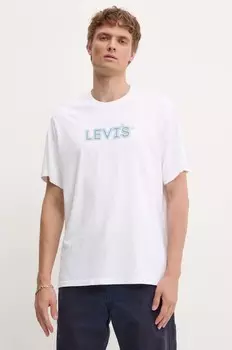 Хлопковая футболка Levi's, белый