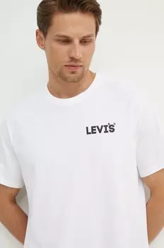 Хлопковая футболка Levi's, белый