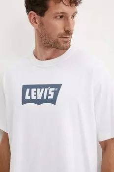 Хлопковая футболка Levi's, белый
