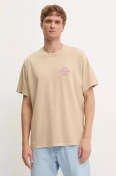 Хлопковая футболка Levi's, бежевый