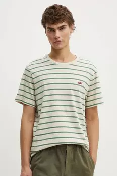 Хлопковая футболка Levi's, бежевый