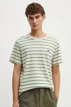 Хлопковая футболка Levi's, бежевый