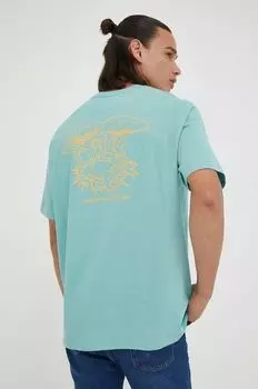 Хлопковая футболка Levi's, бирюзовый
