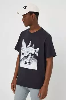 Хлопковая футболка Levi's, черный