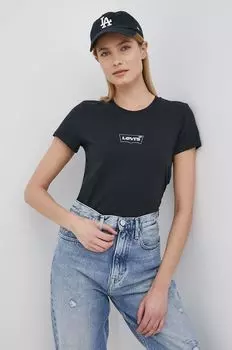 Хлопковая футболка Levi's, черный