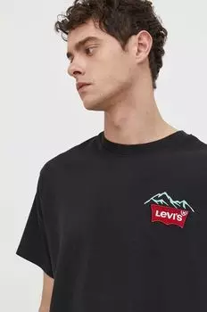 Хлопковая футболка Levi's, черный