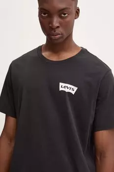Хлопковая футболка Levi's, черный