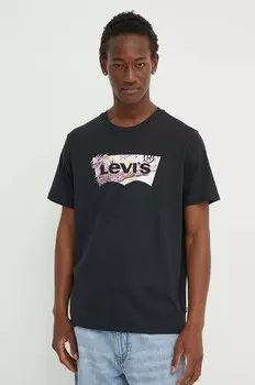 Хлопковая футболка Levi's, черный