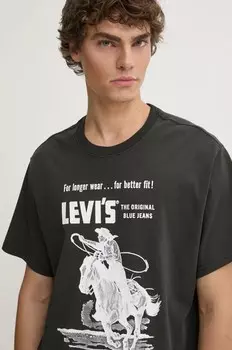 Хлопковая футболка Levi's, черный