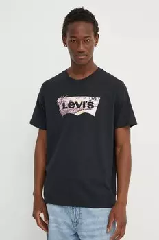Хлопковая футболка Levi's, черный