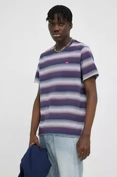 Хлопковая футболка Levi's, фиолетовый