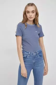 Хлопковая футболка Levi's, фиолетовый