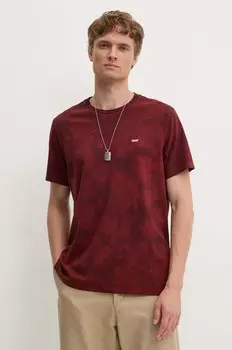 Хлопковая футболка Levi's, гранатовый