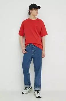 Хлопковая футболка Levi's, красный