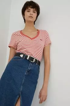 Хлопковая футболка Levi's, оранжевый