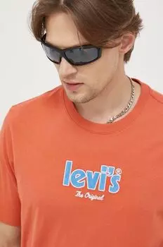 Хлопковая футболка Levi's, оранжевый