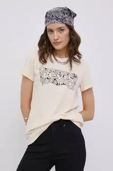 Хлопковая футболка Levi's, оранжевый