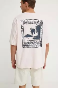 Хлопковая футболка Levi's, розовый