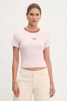 Хлопковая футболка Levi's, розовый